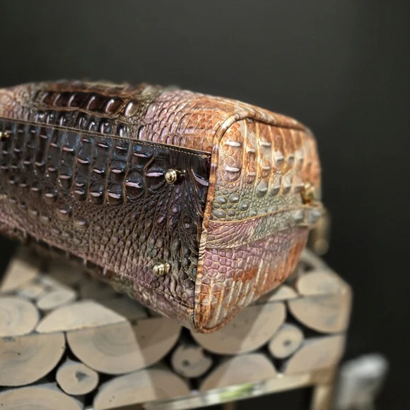 Brahmin Stacy Satchel Truffle Python EUC - Picture 7 of 8